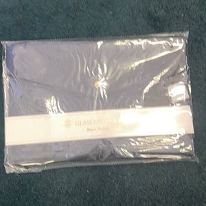 Glass Ladder Megan Portfolio Clutch Blue NEW Vegan Leather